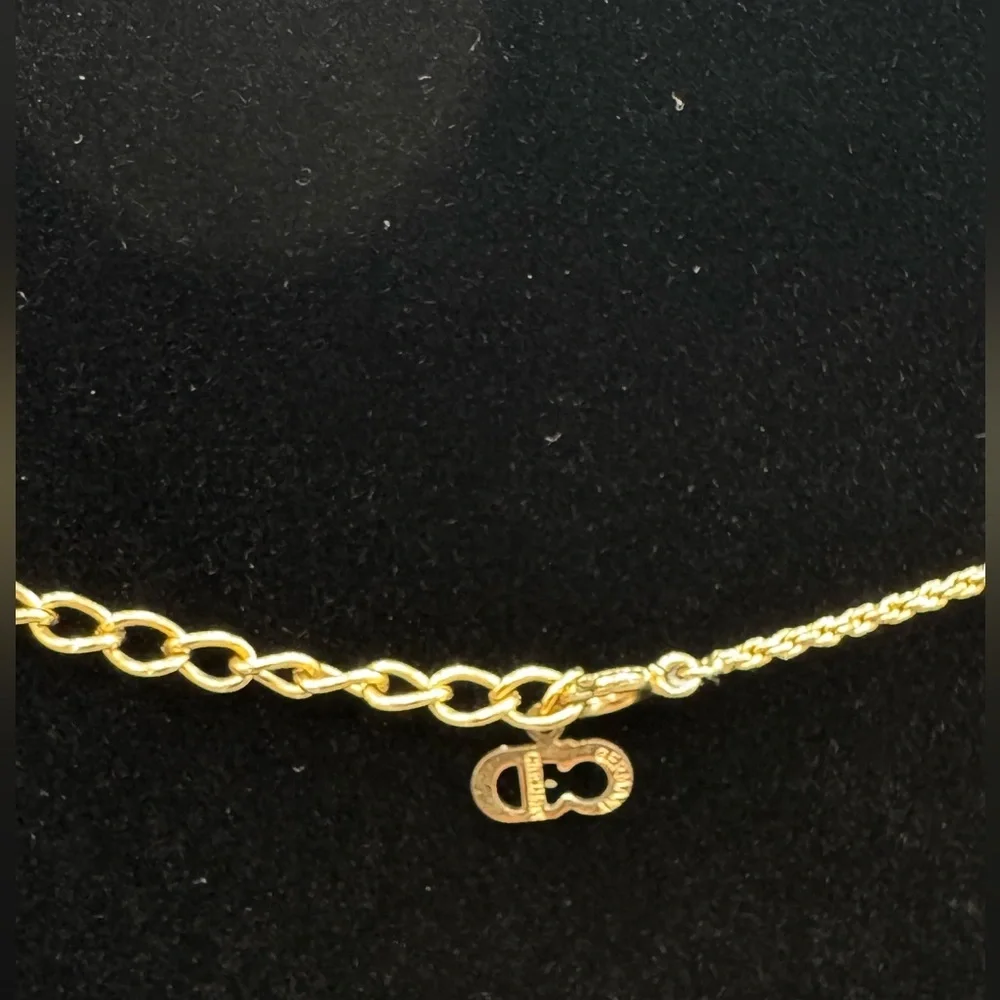 Vintage Christian Dior CD Logo Necklace – Gold-Tone Rope Chain – Made in Germany - Picture 5 of 9